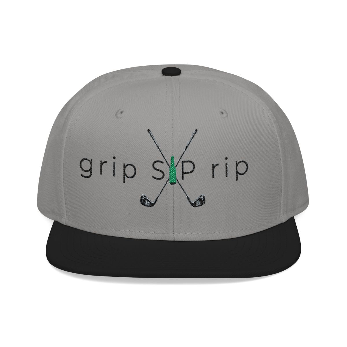 Grip Sip Rip Snapback Hat - Gray/Black